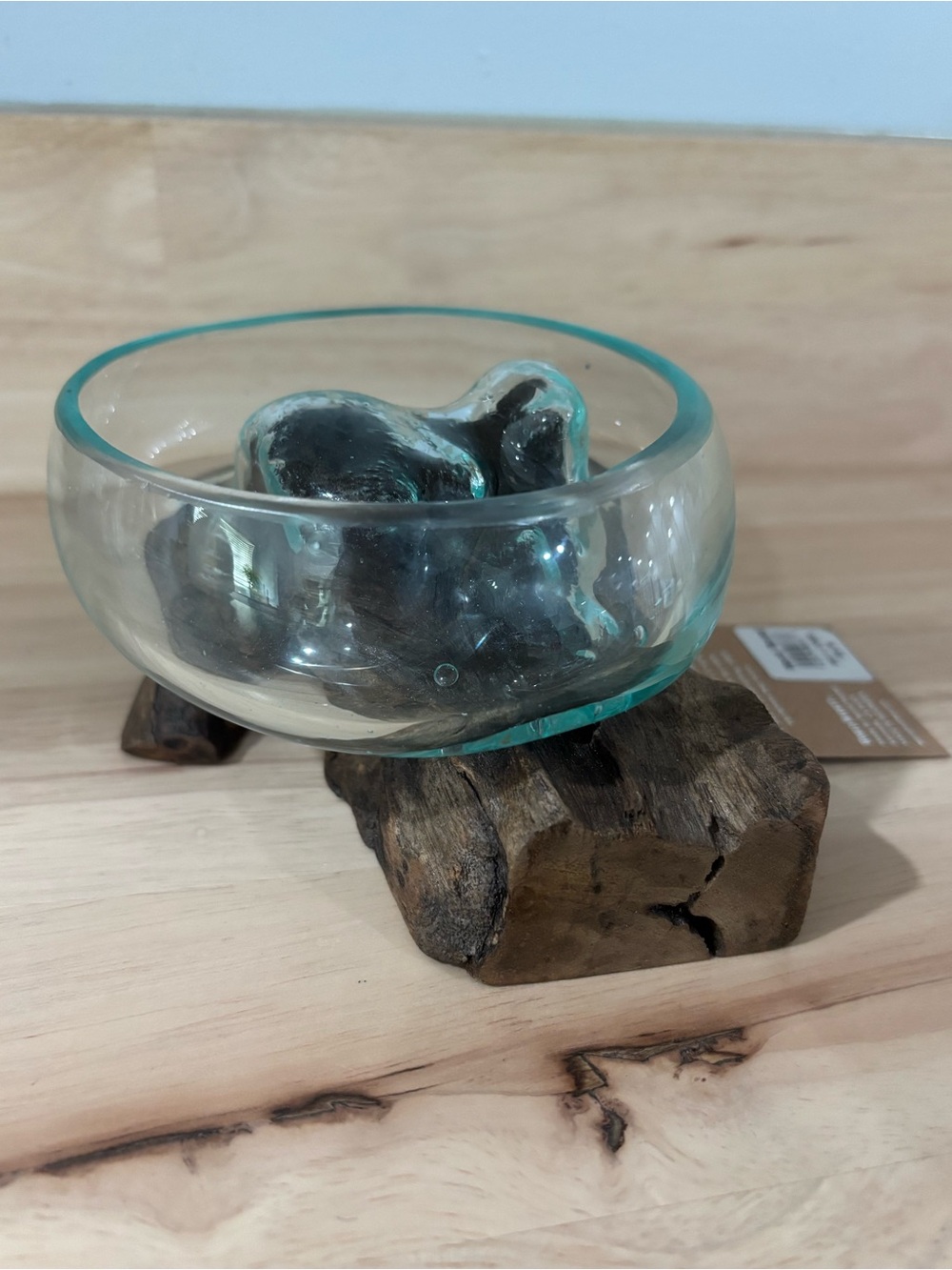 World Market Handcrafted Driftwood & Glass Bowl - Picture 4 of 8
